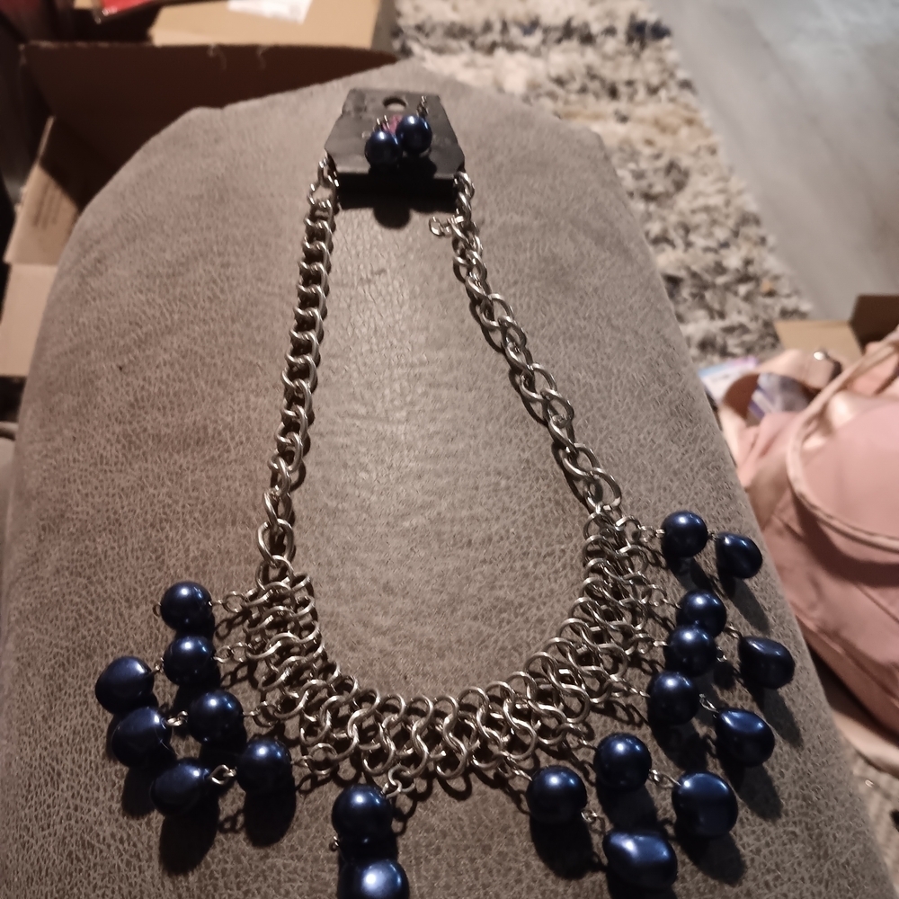 Paparazzi Elegant Blue Beaded Necklace and Earring Set